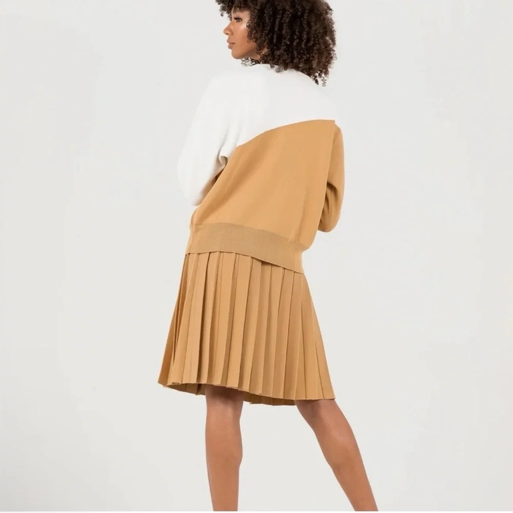 Aleeza Paris Pleated Wonder Skirt In Nugget Carmel Color XL 25 Long Stretch New - Picture 2 of 7